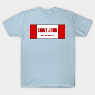 Saint John City in Canadian Flag Colors T-Shirt